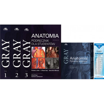 Zestaw Anatomia Gray Tom 1-3 + Gray Pytania Testowe Tom 1-3