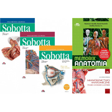 Pakiet Sobotta Łacińska Tom 1-3 + Memorix Anatomia + Mianownictwo