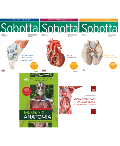 Atlas Sobotta Łacińska Tom 1-3 i Memorix Anatomia i Spodnik